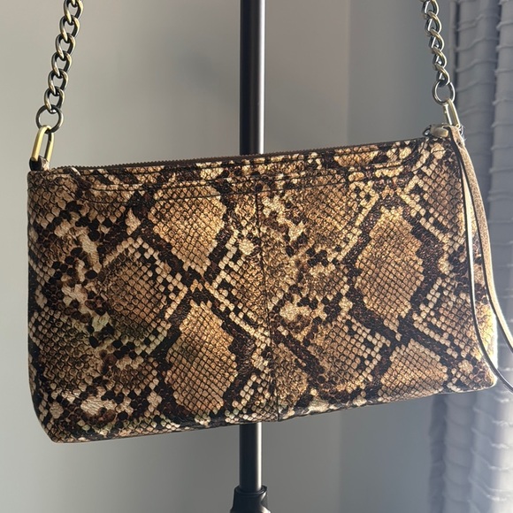 HOBO Brown and Tan Quilted Clutch with Chain Strap - Picture 2 of 9